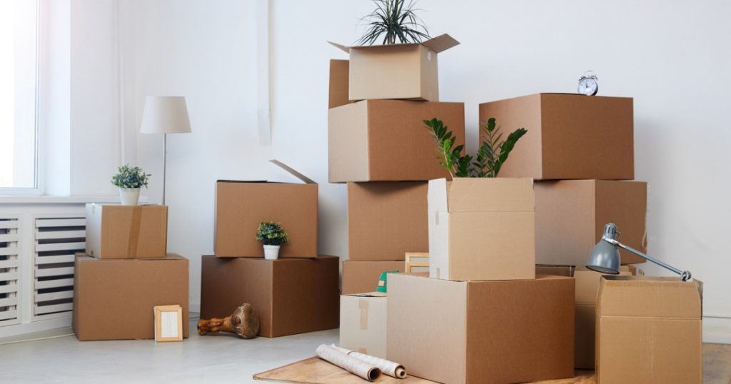 stacked cardboard boxes