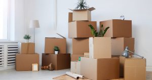 stacked cardboard boxes