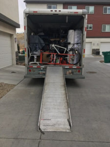 U-Haul moving truck packed full of home goods