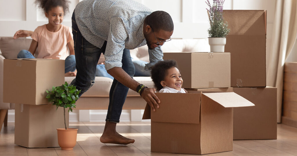 family moving with kids