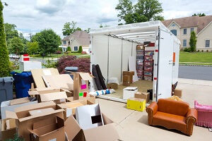 Moving container in a driveway