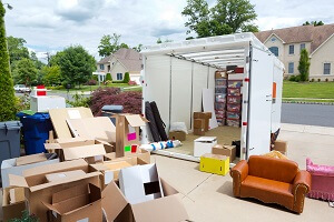 Moving container in a driveway