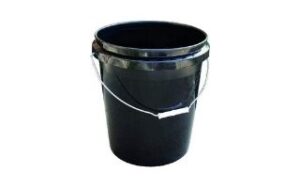 Black plastic bucket