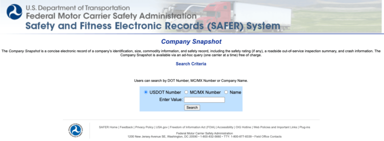 FMCSA database